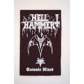 Punk Rock Hell Hammer Cloth Patch Sew On Badge Black Metal Approx 5"X3" (CP234)