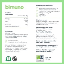 BIMUNO Daily Prebiotic Fibre Supplement | Soluble GOS Powder for Gut Health & Digestive Balance | Tasteless & Easy to Mix | Vegetarian, Halal | 3-Month Supply for Daily Digestive Support