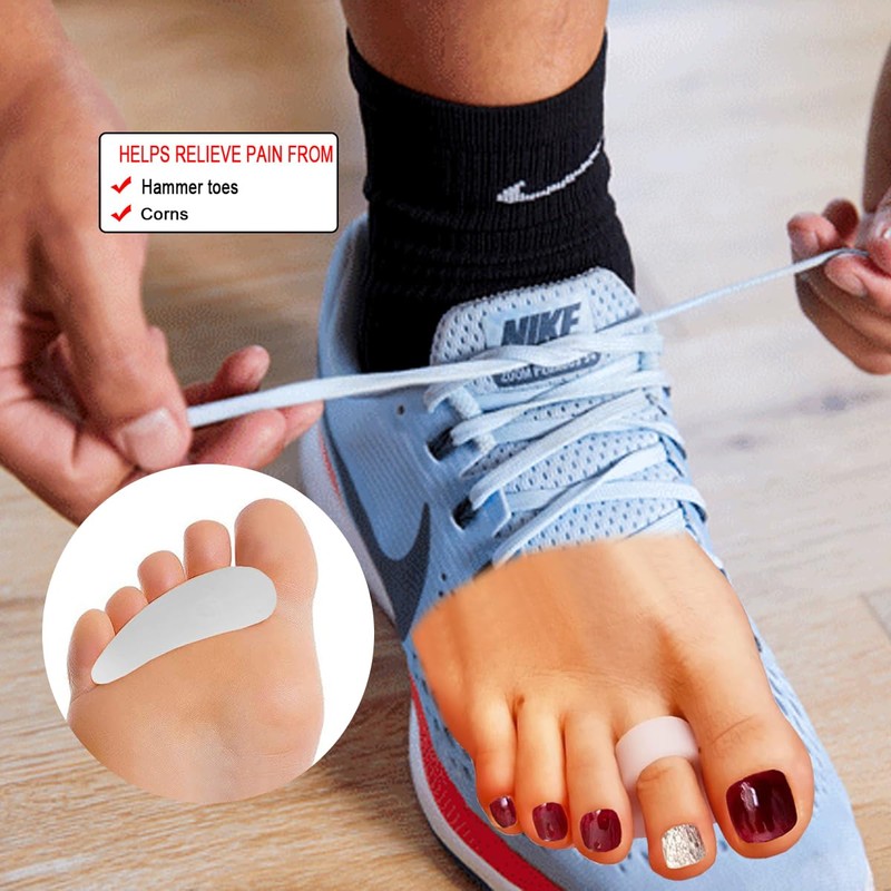 Hammertoe Corrector - 8 Stück Hammerzehenkissen, Silikon Hammerzehenpolster, Unterzehenstütze Korrektor