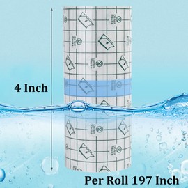 OBTANIM Transparent Waterproof Stretch Clear Adhesive Film Bandage Skin Dressing Tape for Tattoo Aftercare (4 x 197 Inch)