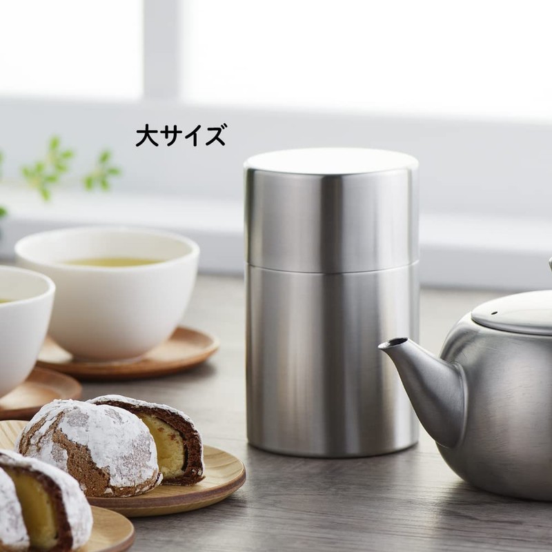 Yoshikawa YJ3103 Stainless Steel Tea Caddy Container, Small, Made in