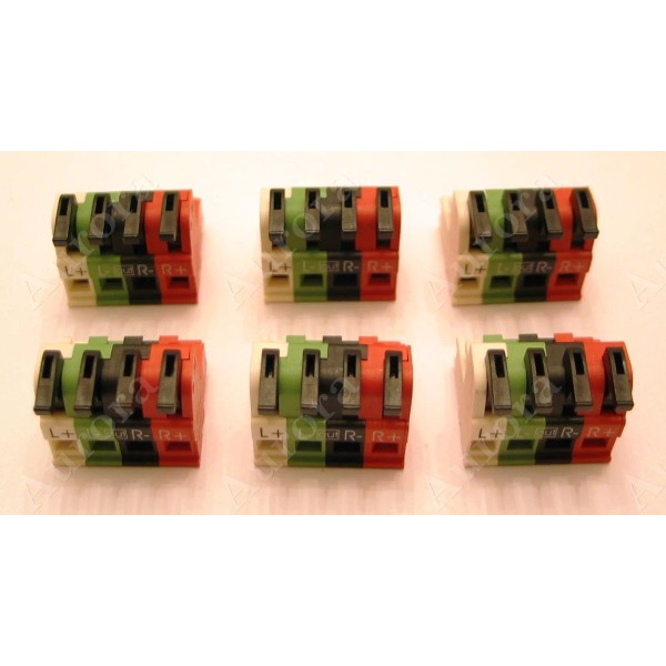 Aurora (6) 4 Pin 5mm / Spring Lever Speaker Connectors
