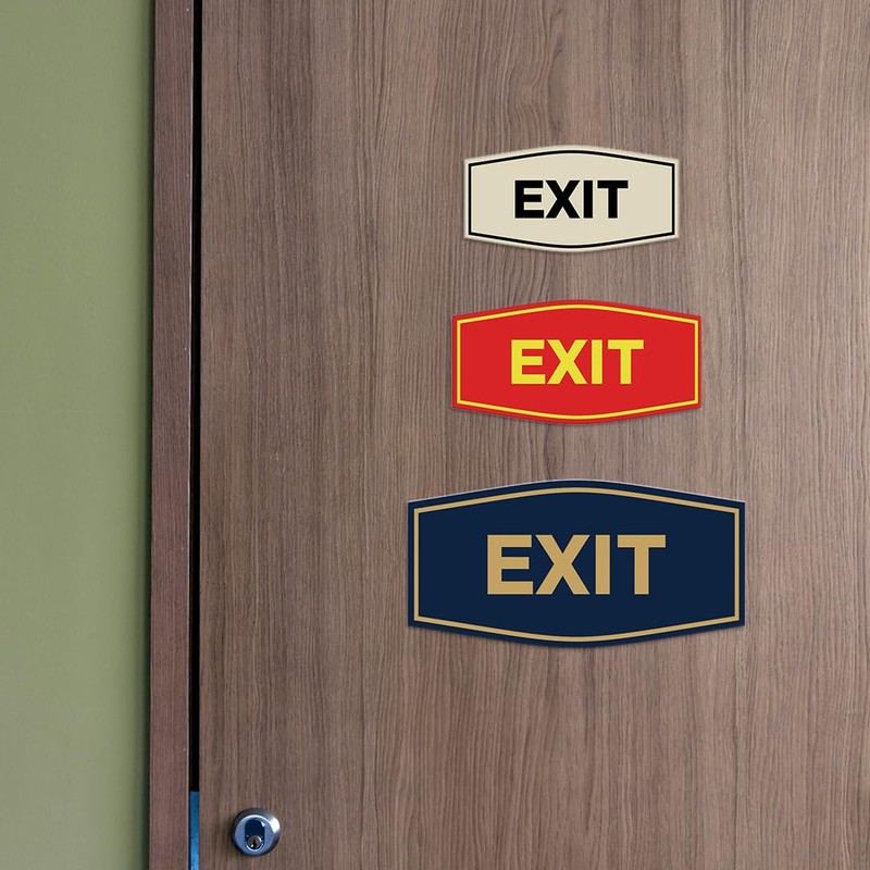 Fancy EXIT Sign (Black) - Large 1 Pack
