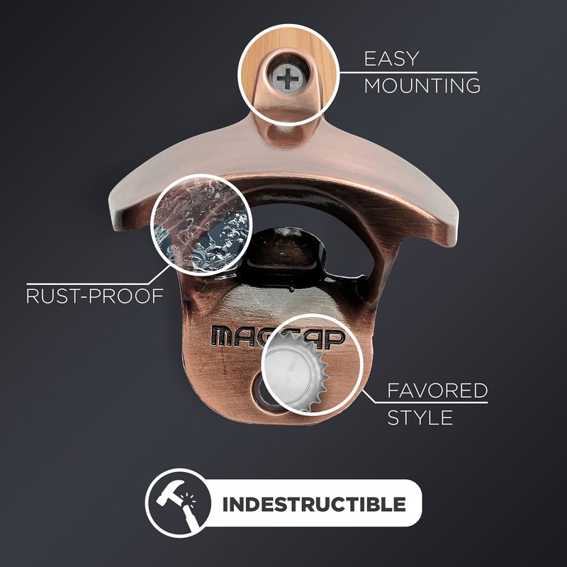 MAGCAP - Abrebotellas para exteriores montado en la pared, estilo