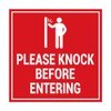 Signs ByLITA Square Please Knock Before Entering Sign with Adhesive