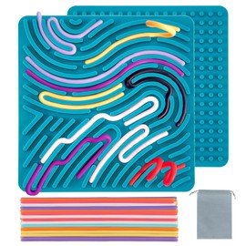Sensorik Activity Board Double-Sided Activity Board Sensory Activity Board for Children 3+ & Adults for Calming, Anxiety, ADHD and Autism, Travel Bag & 15 Cords (Green)