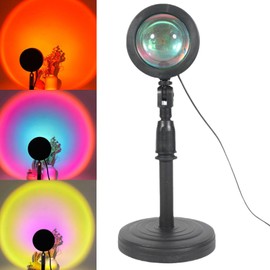 Okaywork Sunset Lamp - 16 Colours Sunset Lamp, USB Port Sunlight Mood Light, 360° Swivel Ambient Light, Ideal for Photography, Party, Live, Selfies and Living Room Decoration