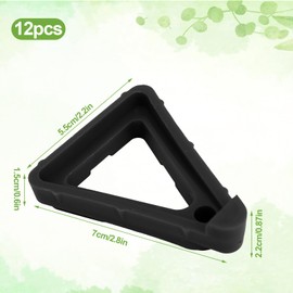12pcs Flower Pot Feet for Outdoor Planters, Pot Risers Toes Planter Foot Pads Triangular Lifters Support for Better Garden Plant Container Ventilation, Drainage and Floor Protection (Black)