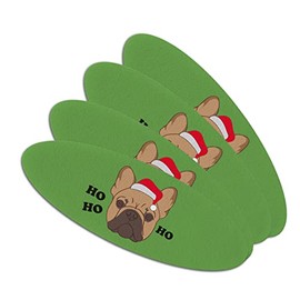 Frenchie Ho Ho Ho Double-Sided Oval Nail File Emery Board Set 4 Pack