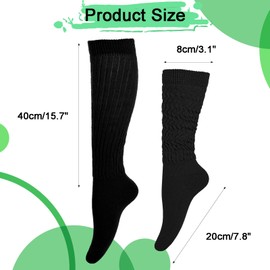 Slouch Socks Women 80s Neon Extra Long Scrunch Socks Slouch Thick Knee High Socks Knit Boot Socks Size 9 to 11 (yellow)