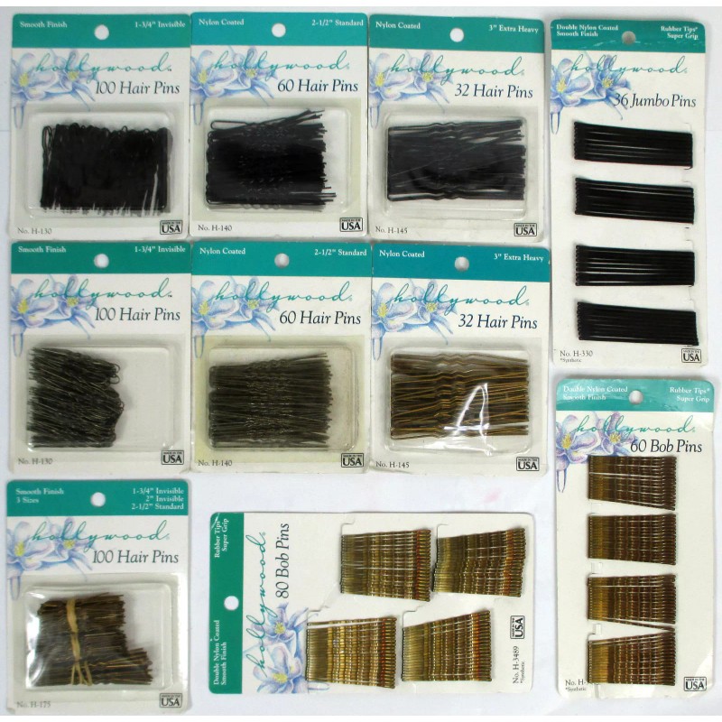 HOLLYWOOD Choose style--"HOLLYW - H140BK-60 2 1/2" HAIR PINS