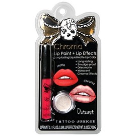 Tattoo Junkee Lip Color + Chroma Effects Long Lasting Matte Liquid Lipstick, Outcast, Coral shade