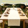 Winotic Light Yellow Floral Cotton Table Runner Boho Table Decor
