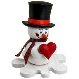 Seiffener Volkskunst Smoker Snowman Smoker with Heart 12 cm Romeo