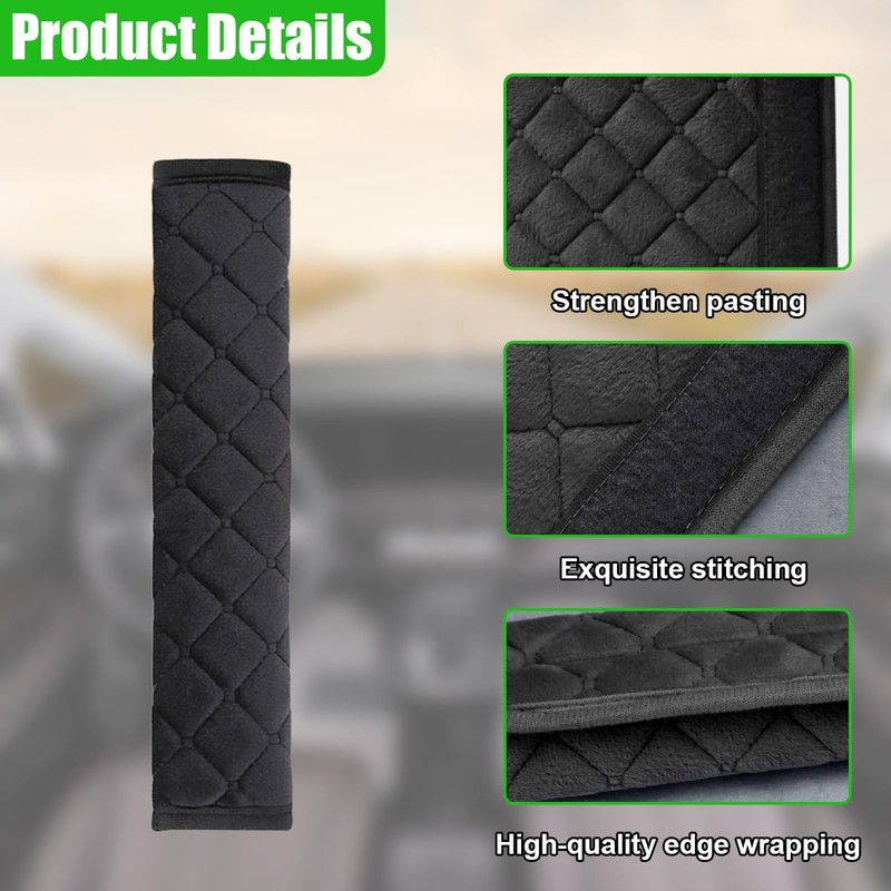 GAOLAOSY 5PCS Extra Long Car Seat Belt Cover Pads, Soft