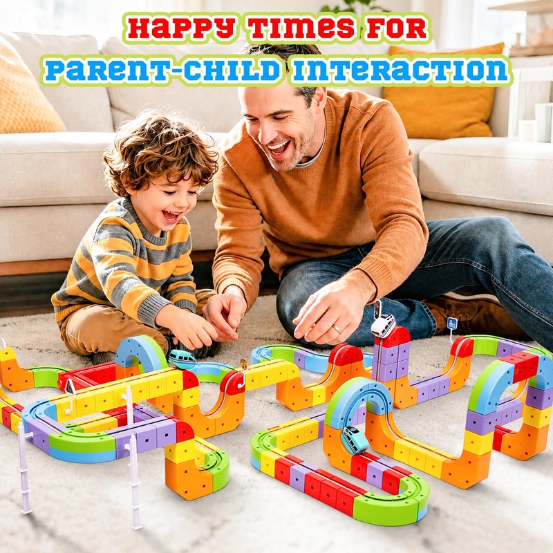 Electric Train Set for Kids, 32 Piece STEM Track Building