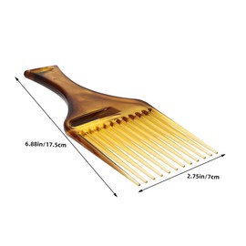 WOONEKY Amber Wide Tooth Comb 2pcs Retro Plastic Barber Comb for Afro Curly Hair Styling for Detangling Wet and Dry Hair