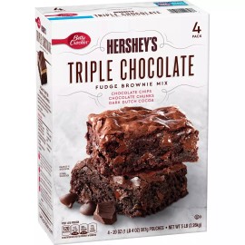 Betty Crocker Hershey’s Fudge Brownie Mix, Triple Chocolate 20 oz. 4 pk. NEW