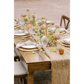 Seveups 12Pack Beige Table Runner 10Ft Cheesecloth Table Runner Boho Gauze Table Runners Long Cheese Cloth Table Runners for Wedding Party Bridal Shower Thanksgiving Christmas