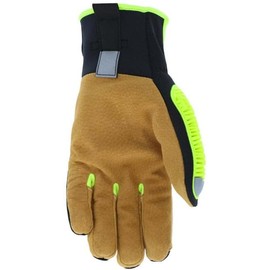 MCR Safety Predator Impact Mechanics Sasquatch Leather Palm Work Gloves, Large, PD5931L