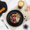 YARRGGU 24pcs Matte Black Dinnerware Set, Plates Bowls & Cups,