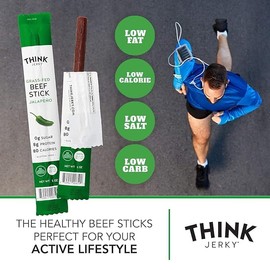 Think Jerky, Jalapeno Grass-Fed Beef Sticks (1.0 oz/Stick) Total 20 Sticks