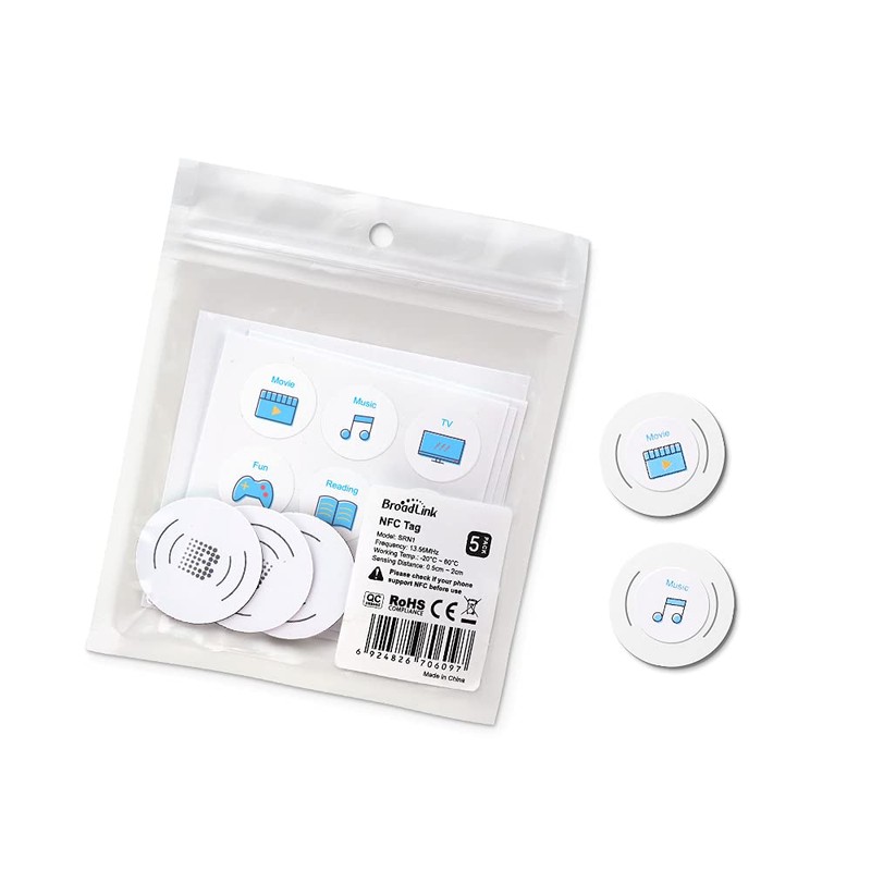 Broadlink Smart NFC Tag NTAG215 PVC Blank White Tags Compatible