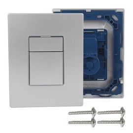 Fits Grohe Skate Cosmopolitan - Cover Plate (197 x 156 mm, Water-saving, for 2 Quantity & Start & Stop Actuation, Durable Surface) (Matte Silver)