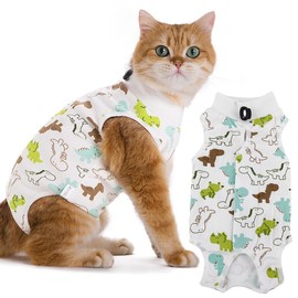 WeddHuis Cat Body After Surgery Cat Bodysuit for Surgery Castration Soft Cotton Cat Clothing Anti Licking Alternative to Neck Brace for Cats
