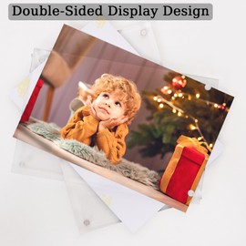 Cherrich Acrylic Picture Frame 3x5, Double Sided Photo Frames for Refrigerator with Magnetic Corners, Transparent Acrylic Frame for Desk or Tabletop Display Family,Wedding, Baby Pictures(1 Pack)