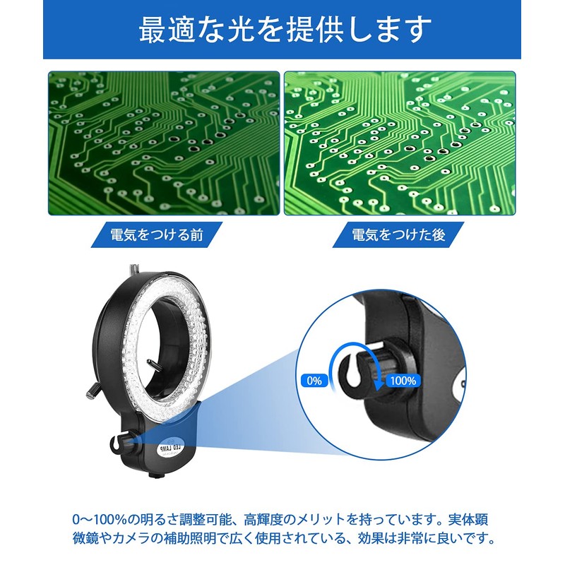 Shengshou LED Ring Lighting Light,LED Lighting Fixture for Microscope, 144