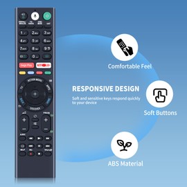 TCNOUMT RMF-TX300E Sub RMF-TX200E RMF-TX200A Voice Remote Control Replacement for Sony Bravia TV KD-43XD8005 KD-55XE8505 KD-55XD8577 KD-65XE9305 KD-65ZD9 KD-75 XD88 50 5 5 KD-85XD8505 FW-49XE8001