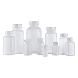 Kautex Series 303 LDPE Wide Mouth Bottle with Cap, 2000 ml Capacity, Natural