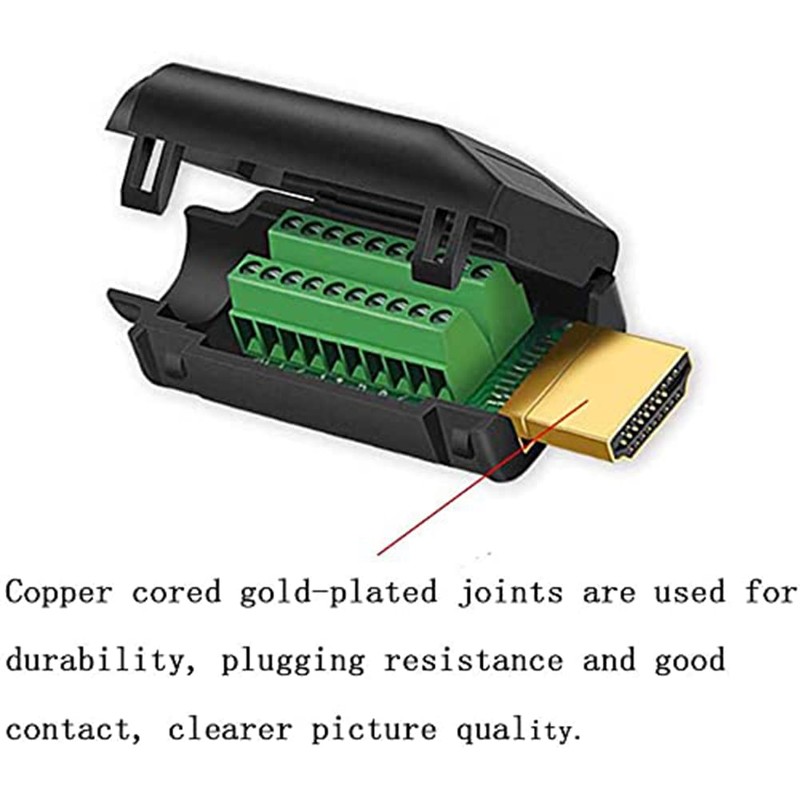 PENGLIN 2PCS HDMI Solderless Male Quick Connector, Free Welding Terminal