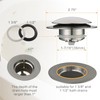 Brushed Bath Tub Drain Stoppers,Wellup Universal Pop Up Bathtub Drain