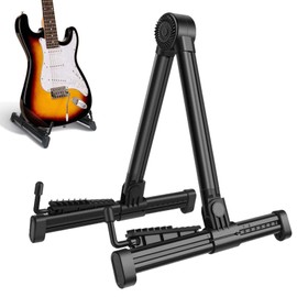 Guitar Stand, Foldable Guitar Stand, Portable A-Frame, Adjustable Guitar Floor Stand, Universal A Shape Stand, Black Guitar Stand, Guitar Accessories for Acoustic Guitar, Electric