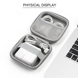 FLYAMAPIRIT Mini Reise Aufbewahrungstasche, elektronischer Zubehör Organizer für USB Kabel, SD Karten, Smartphone Ladegerät, Reißverschluss usw. (Grau)