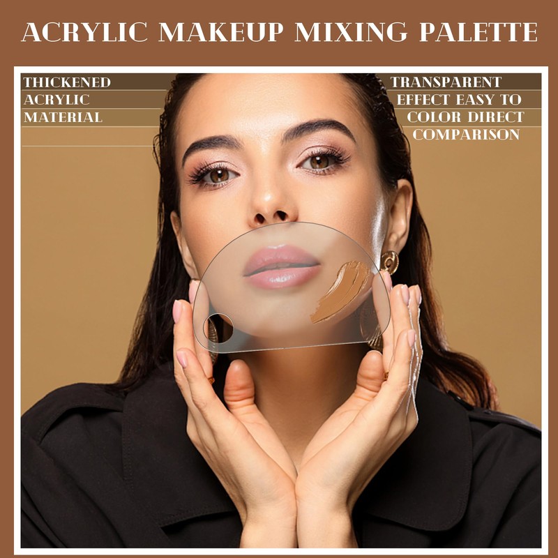 Acrylic Cosmetic Makeup Palette, 4 in 2 Set Makeup Mixing