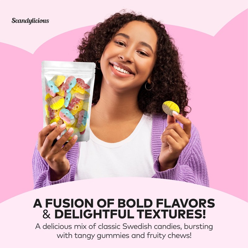 Bubs Swedish Candy Mix (1 LB, Fruity, Sour, Sweet, Dizzy)