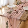 FOLAI Pack of 2 Boho Cheesecloth Table Runner Table Cloth