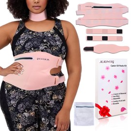 MMPANG Castor Oil Pack XXL Size and Organic Castor Oil 8.45oz Bundle