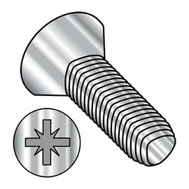 M2.5-0.45 x 8 mm Trilobe Thread Forming Screws for Metal/Pozi/Flat Head / 18-8 Stainless Steel (A2) / DIN7500M / 5000 Pc. Carton