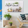 Wonderjune 4 Pcs Wooden Pegboard Shelves with Metal Pegboard Shelf