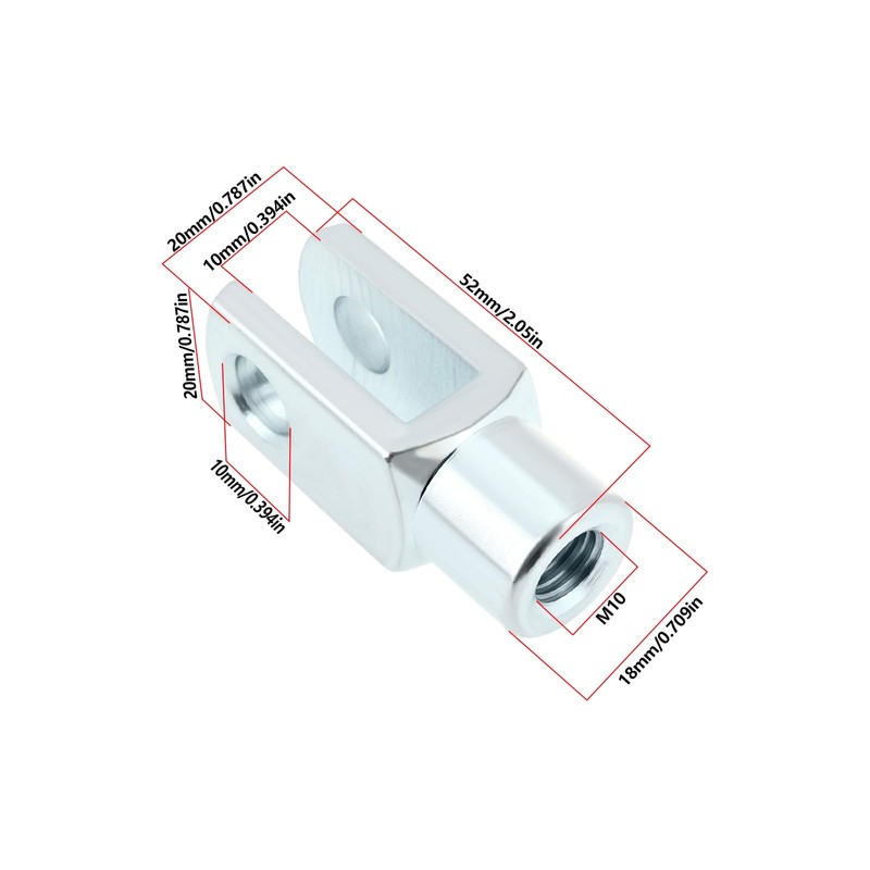 Briny River 2 Pieces M10x1.5 Air Cylinder Rod Clevis End