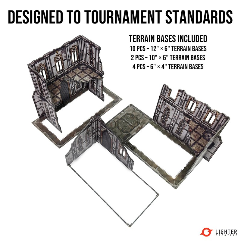 Lighter Creative 10PCS 40K Terrain Set with 16PCS Bases for