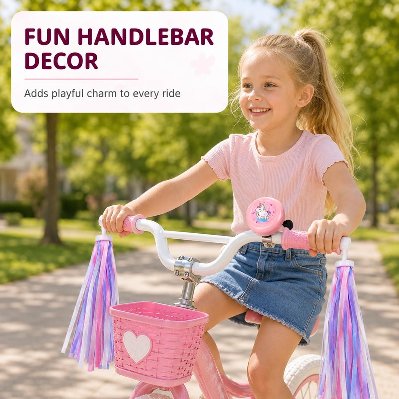 4 Pcs Bike Bell with Tassels, Girl Bike Accessories