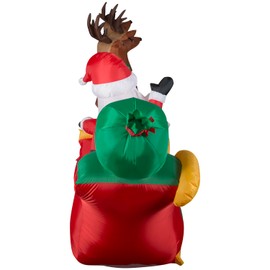 Gemmy Christmas Inflatable Santa's Sleigh with Flying Reindeer, 5.5 ft Tall, Multi
