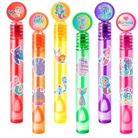 Mermaid Party Favors for Kids – 24PCS Under-The-Sea Mini Bubble Wands, Great for Birthday Supplies, Pinata Fillers, Goodie Bags & Classroom Rewards