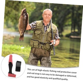BESPORTBLE 2 Sets Fishing Rod Covers Elastic Fishing Pole Caps Sleeves for Protection Lightweight Durable Design for Travel Storage