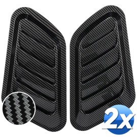 XUKEY Carbon Car Decorative Air Flow Intake Scoop Bonnet Vent Cover Hood Kit Universal
